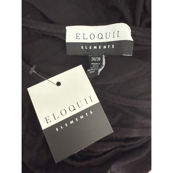 NWT Eloquii One Shoulder Cut Out Short Sleeve Top Size 26/28 Black - Picture 5 of 8